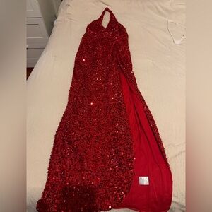 Glamorous Red Sequin Maxi Dress